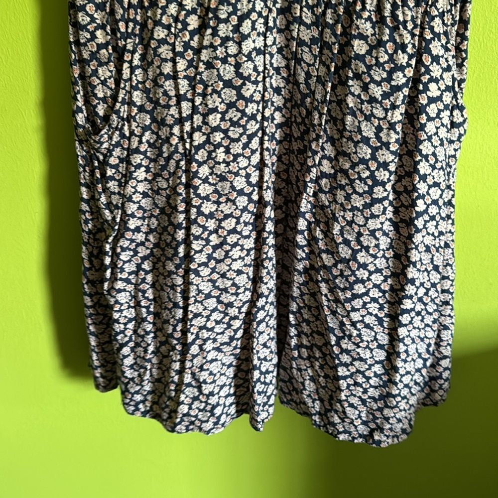 Angie Boho Blue Floral Short Sleeve Midi Dress Size L - Picture 3 of 6